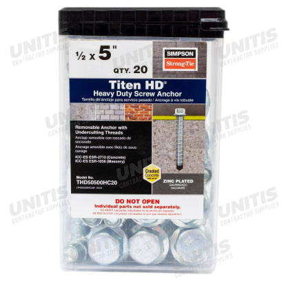 Simpson THD - 1/2" x 5" Titen HD Screw Anchor - 20/box