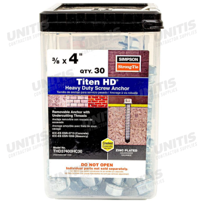 Simpson THD - 3/8" x 4" Titen HD Screw Anchor - 30/box