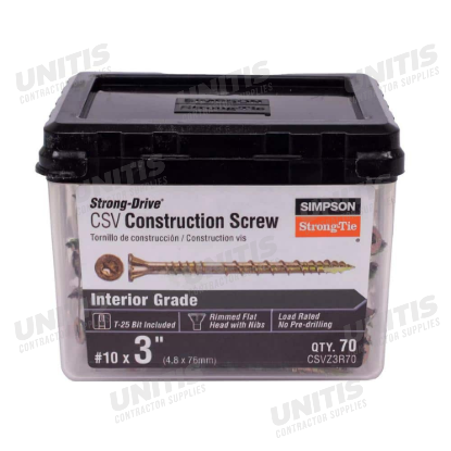 Simpson CSVZ - #10 x 3" Yellow-Zinc Strong-Drive Construction Screw - 70/box