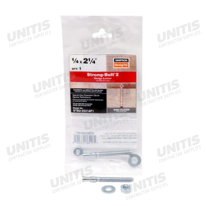Simpson STB2 - 1/4" x 2-1/4" Strong-Bolt 2 Wedge Anchor - 1/poly