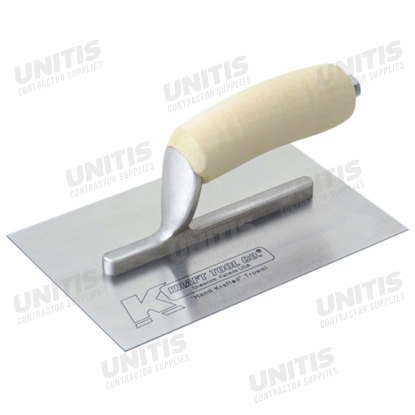 Kraft 8"x3" Carbon Steel Midget Trowel with Camel Back Wood Handle