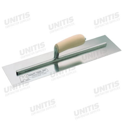 Kraft 16"x4" Carbon Steel Cement Finish Trowel with Camel Back Wood Handle