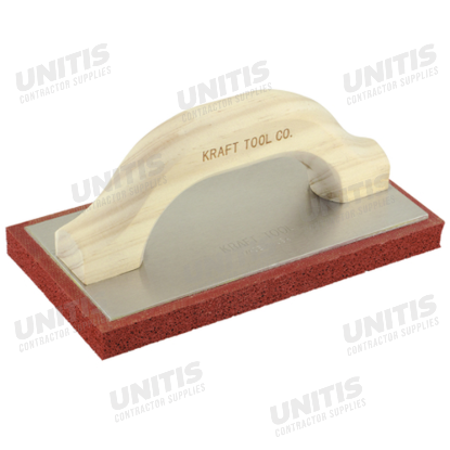 Kraft 8"x4"x5/8" Fine Cell Red Float with Wood Handle