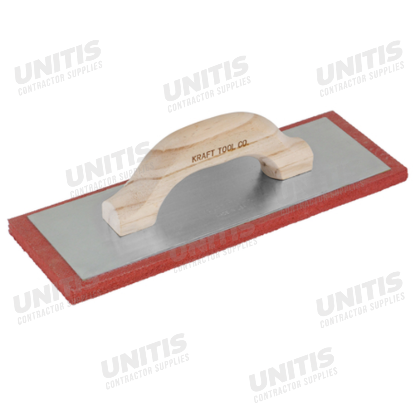 Kraft 12"x4"x1/2" Lightweight Red Rubber Float with Wood Handle