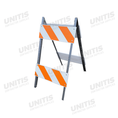 Traffix Type II Folding Barricade - Galvanized Legs, Plastic Panels