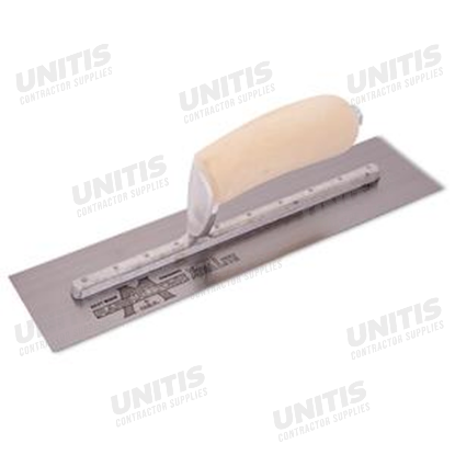 Marshalltown 12" x 3" Finishing Trowel - Curved Wood Handle