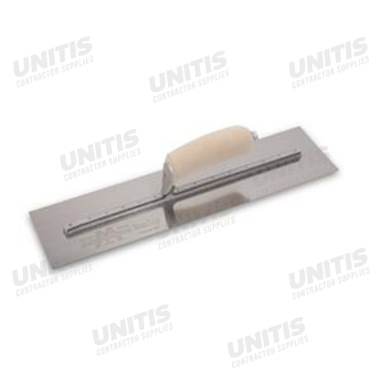 Marshalltown 13" x 5" Stainless Steel Finishing Trowel - Curved Wood Handle