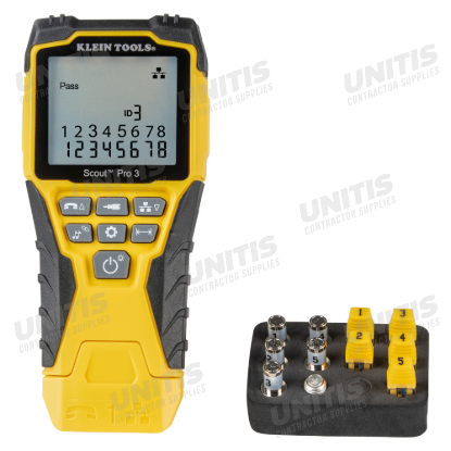 Klein Tools Ethernet Cable Tester Kit with Scout Pro 3 Tester - Remotes and Adapter