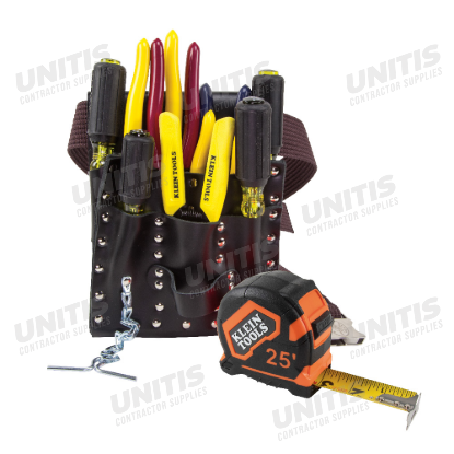 Klein Tools Tool Set with Tool Belt and Leather Pouch - 12 Piece