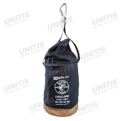 Klein Tools Canvas Bucket - Flame-Resistant - Top Closing - 12"