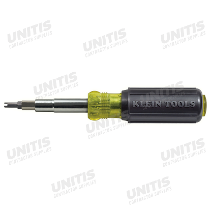 Klein Tools Multi-Bit Screwdriver / Nut Driver - 11-in-1 - PH - SL - SQ - Schrader Bits