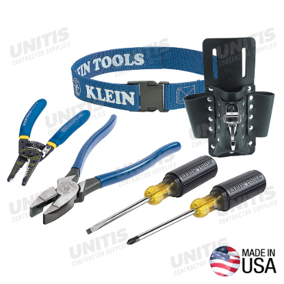 Klein Tools Trim-Out Tool Set with Leather Tool Pouch - 6 Piece