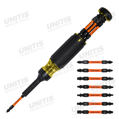 Klein Tools 15-in-1 Ratcheting Impact-Rated Multi-Bit Torsion Zone Screwdriver
