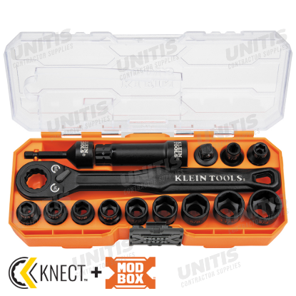 Klein Tools Knect 3/8" Drive Impact-Rated Pass Through Socket Set - 15 Piece