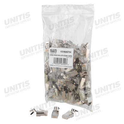 Klein Tools Pass-Thru Modular Data Plug - RJ45-CAT6A - Shielded (Stp) - 100-Pack