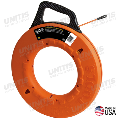Klein Tools Multi-Groove Fiberglass Fish Tape with Non-Conductive Leader - 200'