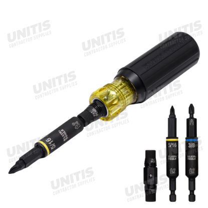 Klein Tools Impact Rated Multi-Bit Screwdriver / Nut Driver - 11-in-1