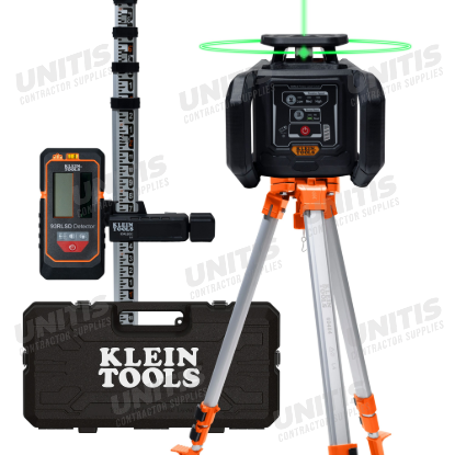 Klein Tools Green Rotary Laser Level - Self-Leveling with Plumb Spot and Tripod
