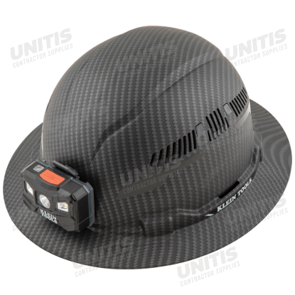 Klein Tools Hard Hat - Premium Karbn Pattern - Vented Full Brim - Class C - Lamp
