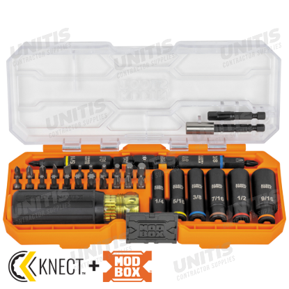 Klein Tools Knect Impact-Rated Screwdriver and Socket Set with Case - 41 Piece