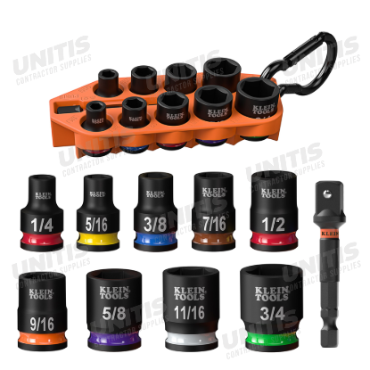 Klein Tools Grab-and-Go Impact Socket Set - SAE - 10 Piece
