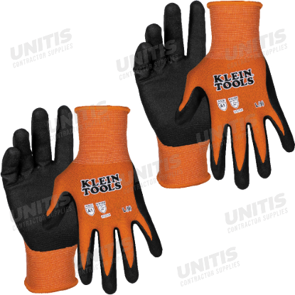 Klein Tools Knit Dipped Touchscreen Glove - Large - 2-Pair - Cut Level A1 (2 Pair)