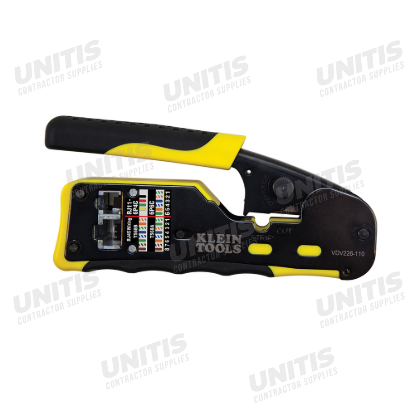 Klein Tools Ratcheting Ethernet Cable Crimper / Stripper / Cutter - For Pass-Thru
