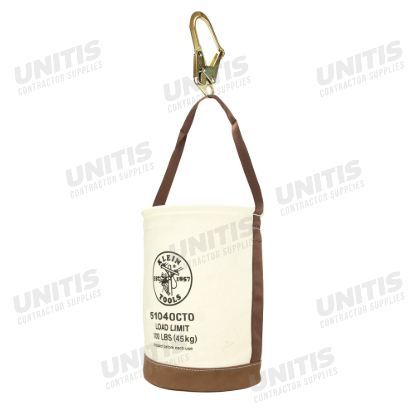 Klein Tools Canvas Bucket - Leather Bottom - Connection Points - 12"