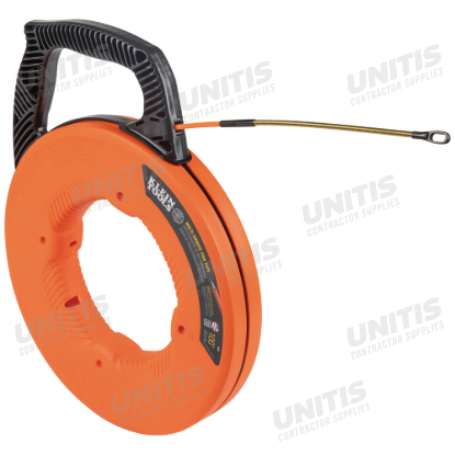 Klein Tools Multi-Groove Fiberglass Fish Tape with Spiral Steel Leader - 100'