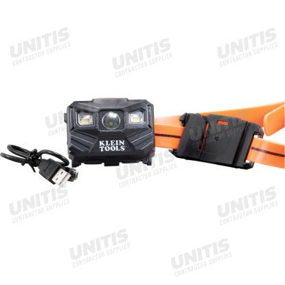 Klein Tools Rechargeable Headlamp with Silicone Strap - 400 Lumens - All-Day Runtime