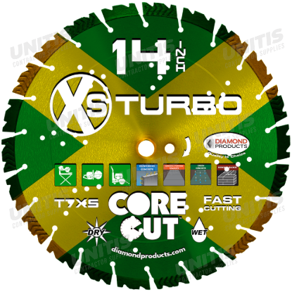 Diamond Products XS-Turbo Diamond Blade with Air Holes - 12" x .125 x 1"