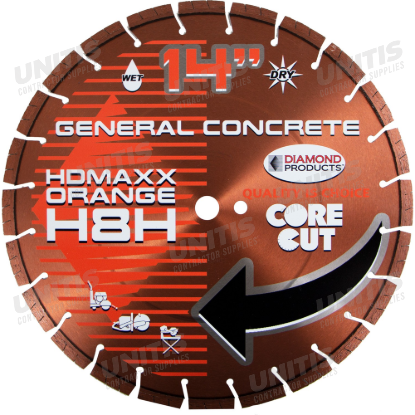 HD Maxx Heavy Duty Orange Diamond Blade - 14" x .125 x UNV