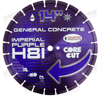 Imperial Purple Diamond Blade Dry Segmented - with Universal Arbor - 14" x .125 x UNV