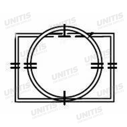 Curb-O-Let Round to Rectangular Straight Adapter - 3" x 8" x 5" Round