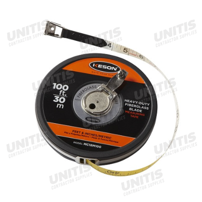 Keson Closed Reel Metal Housing Fiberglass Tape Measure 50'