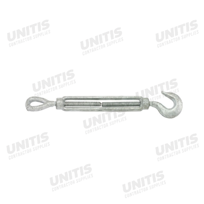 Drop Forged Turnbuckle with Hook and Eye Ends - 3/8 x 6 - 11-7/8" Closed