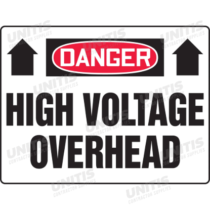 OSHA Danger Safety Sign: High Voltage Overhead - 10" x 14"