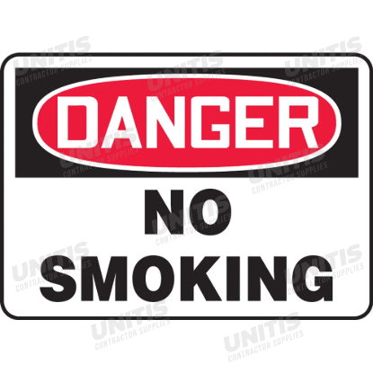 OSHA Danger Safety Sign: No Smoking - 10" x 14"