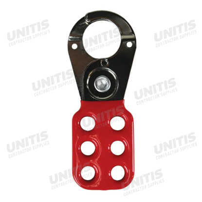 Steel Hasp 1 1/2 inch Opening Red Vinyl-Coated