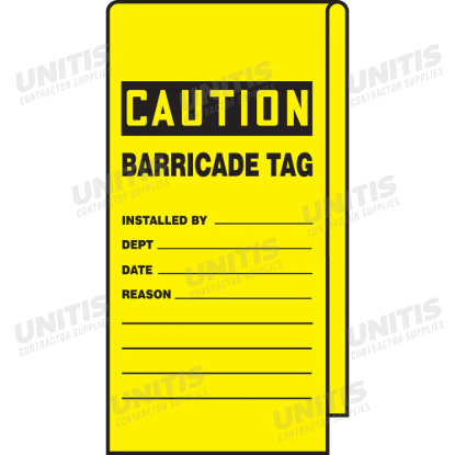 Wrap N' Stick Caution Tag: Barricade Tag