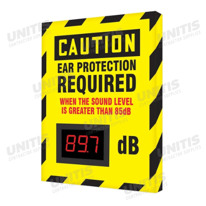 Accuform OSHA Caution Industrial Decibel Meter Sign Ear Protection Required When Sound Level Greater