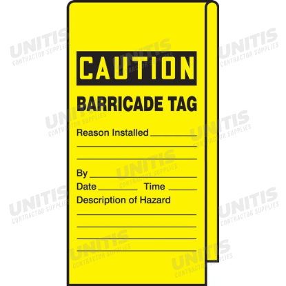 Wrap N' Stick Caution Safety Tag: Barricade Tag