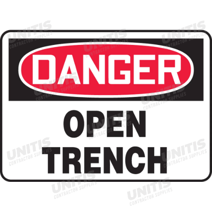 OSHA Danger Safety Sign: Open Trench - 10" x 14"