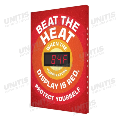 Heat Stress Sign: Beat the Heat - Display Is Red - Protect Yourself - 18" x 12"