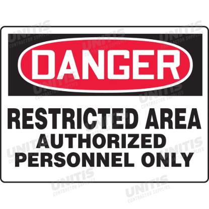 OSHA Danger Safety Sign: Restricted Area - Authorized Personnel Only - 10" x 14"