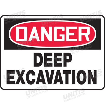 OSHA Danger Safety Sign: Deep Excavation - 10" x 14"