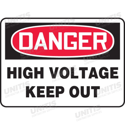 OSHA Danger Safety Sign: High Voltage - Keep Out - 10" x 14"