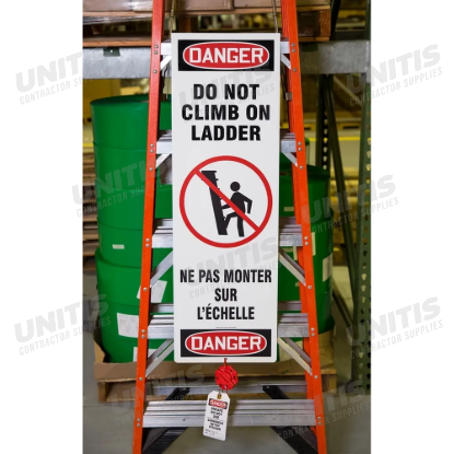 Bilingual Ladder Shield Kit OSHA Danger: Do Not Climb on Ladder