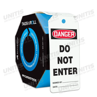 Tags by the Roll - DANGER DO NOT ENTER - 100 per Roll