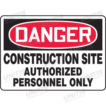 OSHA Danger Safety Sign: Construction Site - Authorized Personnel Only - 10" x 14"